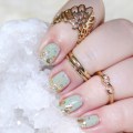 Gold Flake Nail Art with KBShimmer Sage It Ain't So + Where I buy Cheap Nail Art Supplies on All Things Beautiful XO