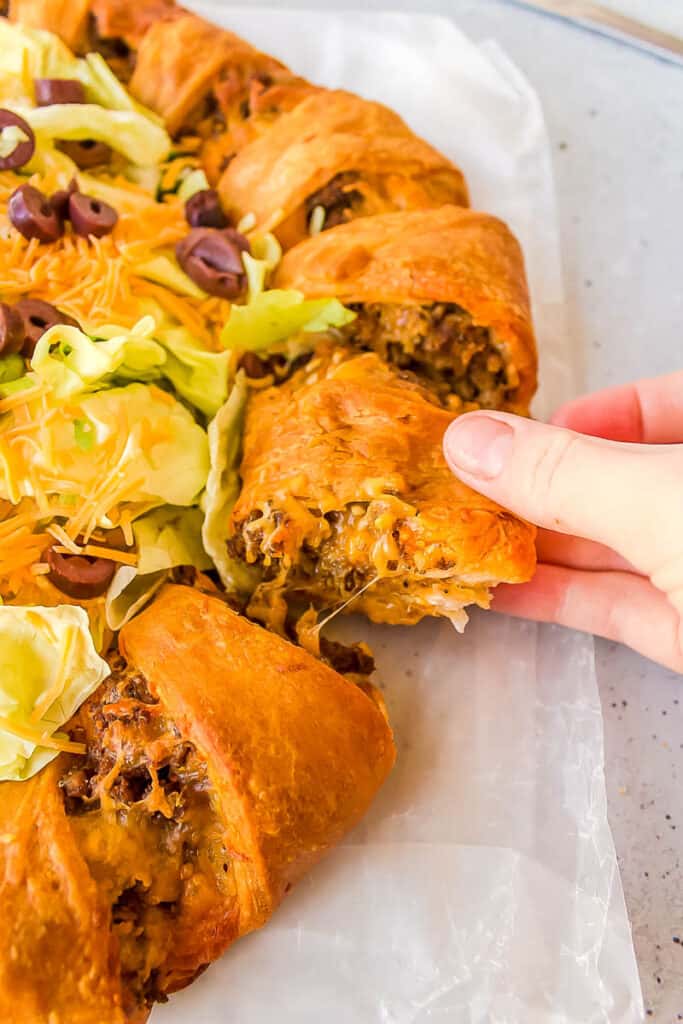Easy Crescent Roll Taco Ring Recipe All Things Mamma