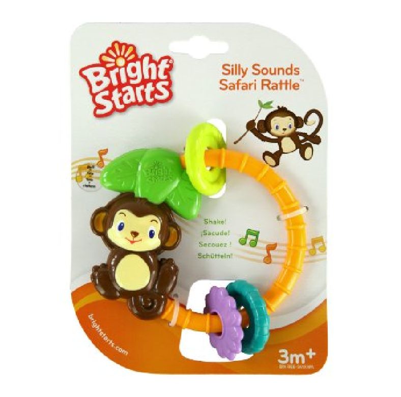 20 Units of Bright Starts Silly Sounds Safari Rattle Baby Toy, 3m