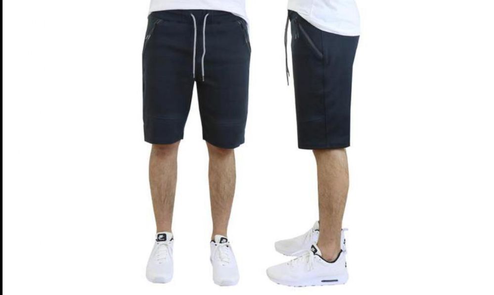 24 Units of Men's Tech Jogger Shorts With Zipper Side Pockets S2xl