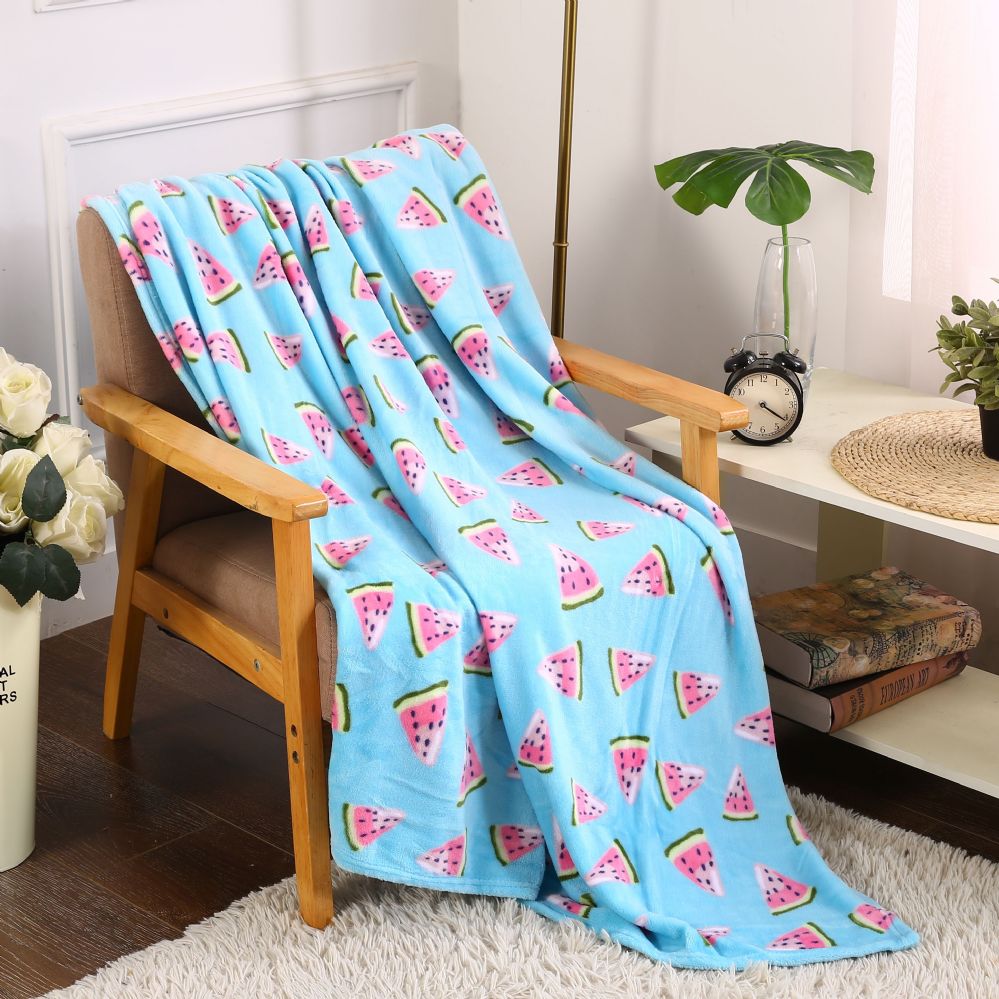 24 Units of Watermelon Tropical Throw Micro Plush Blankets at