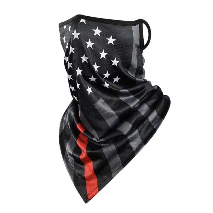 36 Units of Neck Gaiter Buff With Ear Loops Red Line Face Mask at