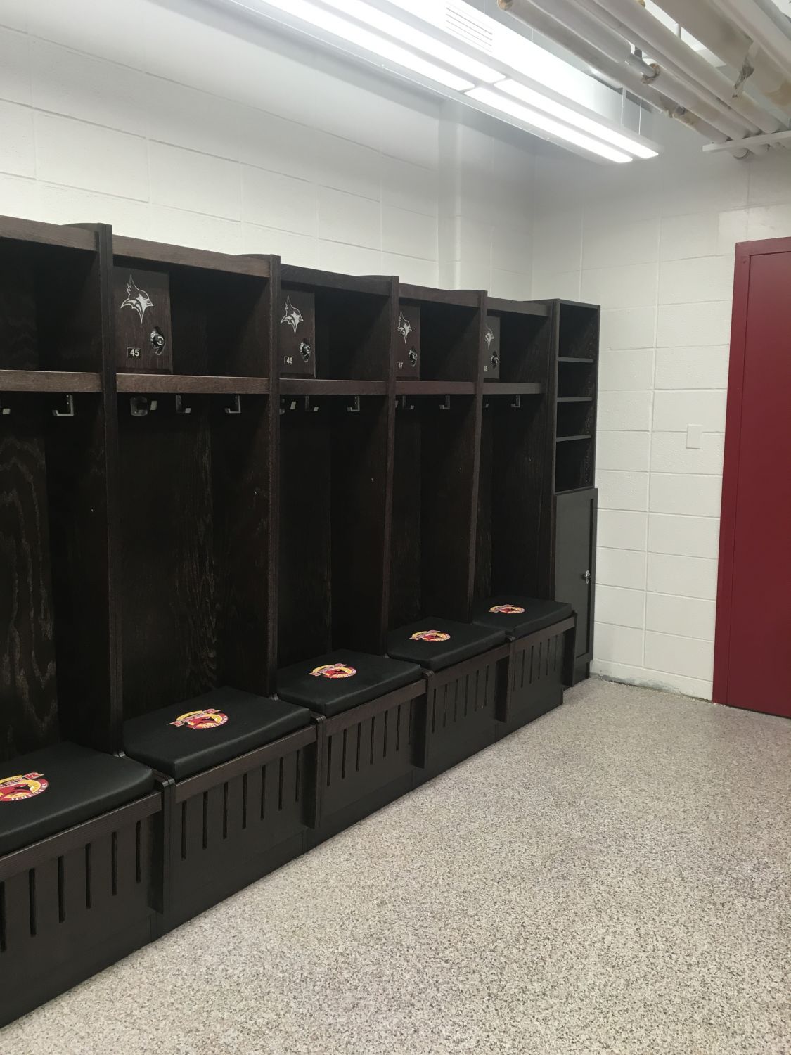 Wood Sports Locker Installations by All Wood Lockers