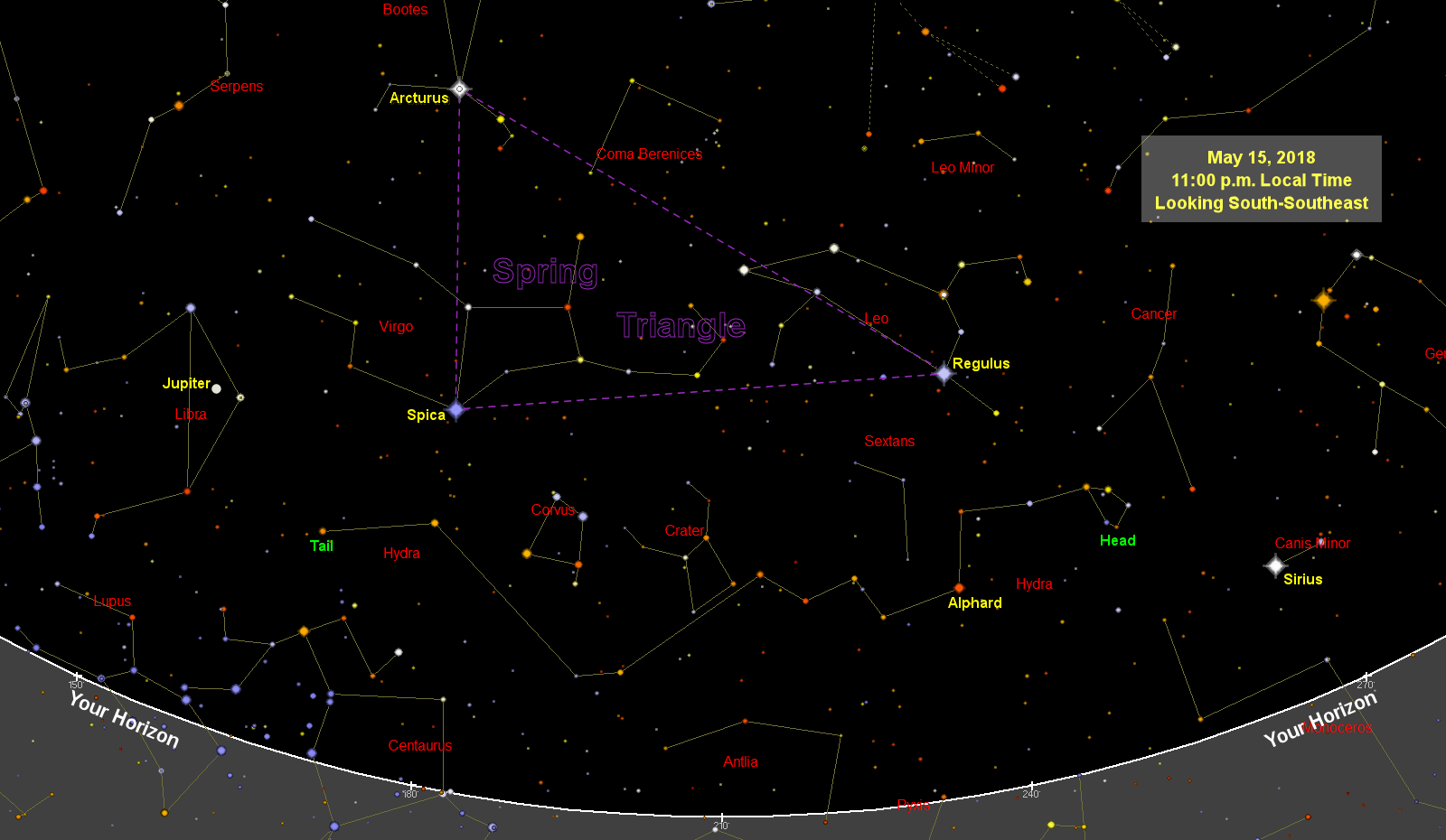 Night Sky Map Tonight Sky Map (Star Chart) May 2018 Old Farmer's Almanac