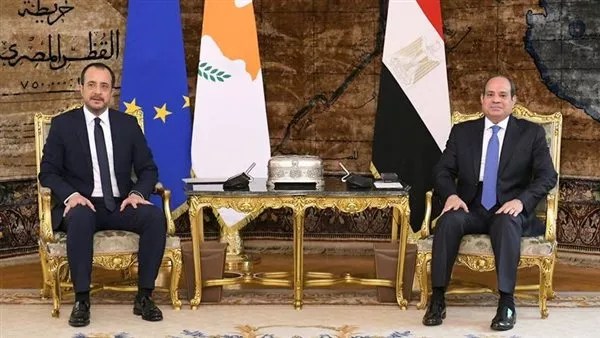 الرئيس السيسي يؤكد أهمية تعزيز التعاون مع قبرص بقطاعات الطاقة والسياحة والنقل الرئيس السيسي يؤكد أهمية تعزيز التعاون مع قبرص بقطاعات الطاقة والسياحة والنقل