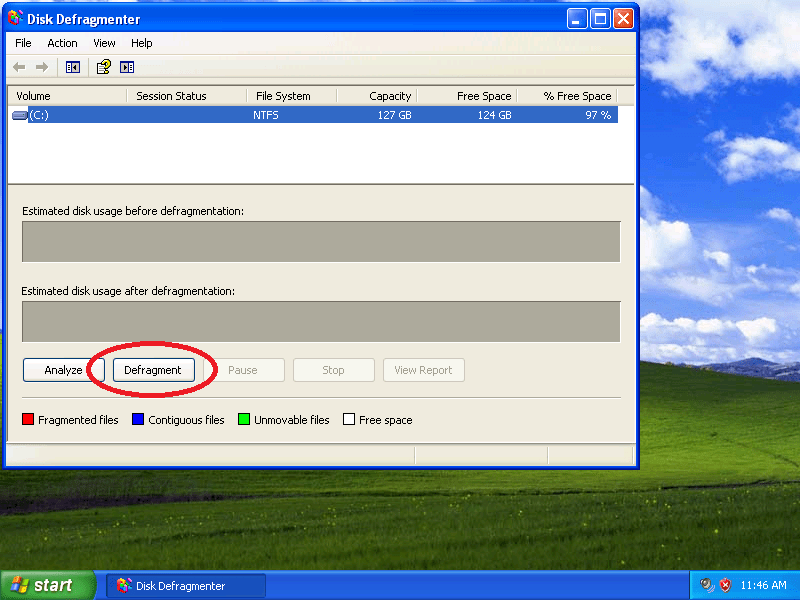 How to run the Disk Defragmenter in Windows XP Almost Painless Computing