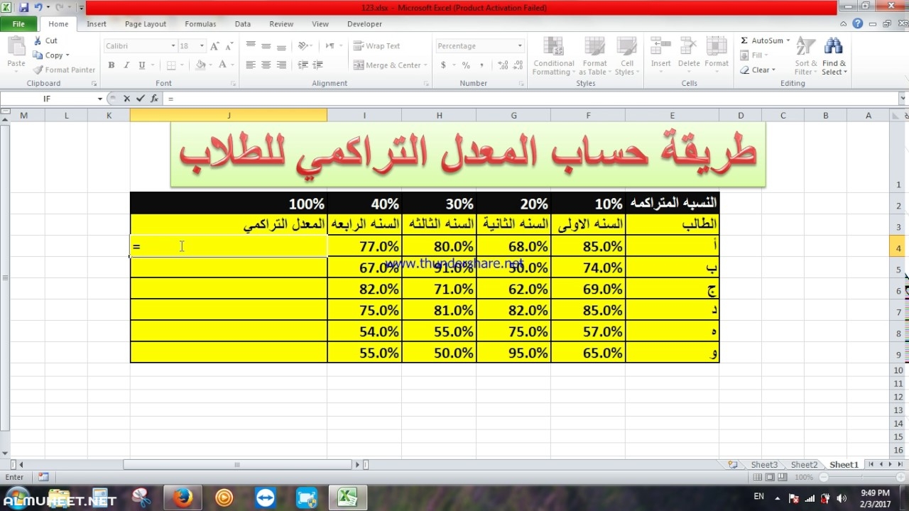 كيف احسب معدلي التراكمي في الثانوي المُحيط