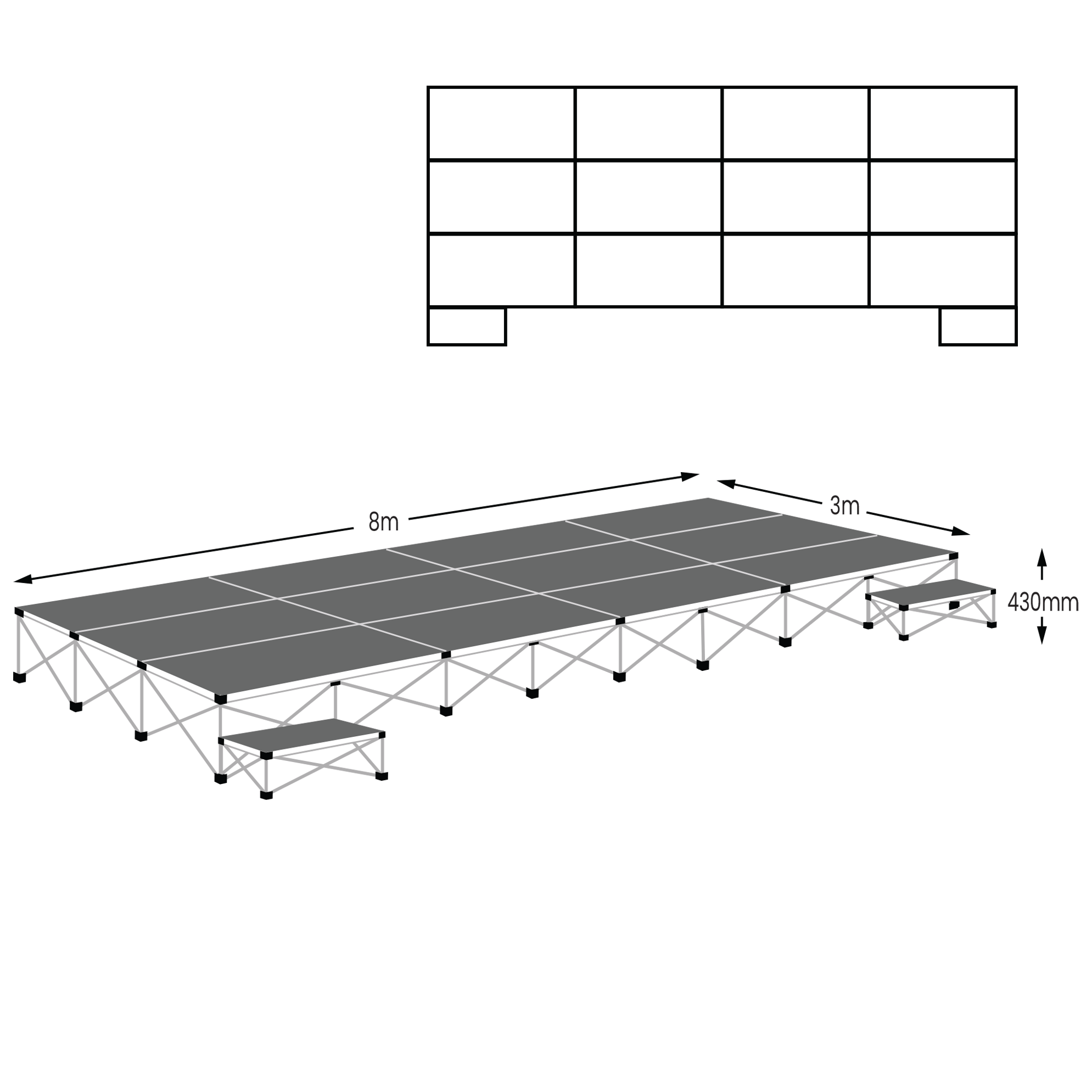 Gopak Ultralight Rectangular Staging Package 24sqm Alpha Furniture