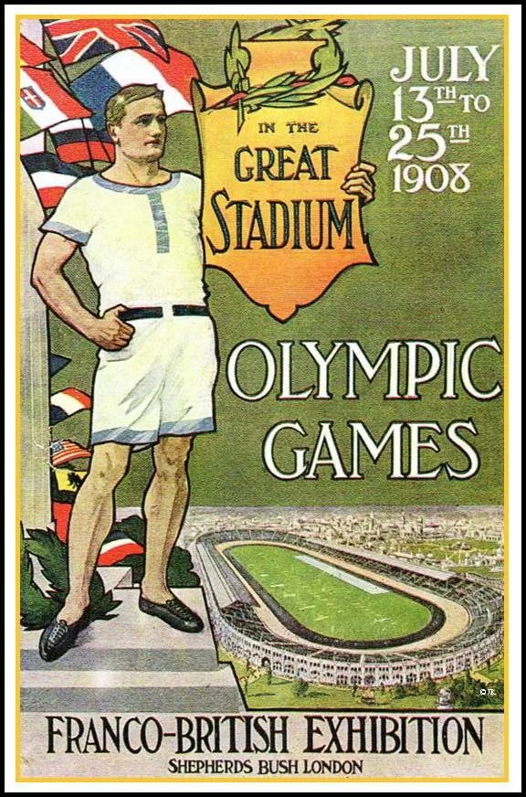 POSTER STAMPS AND LABELS OF THE OLYMPIC GAMES 1908