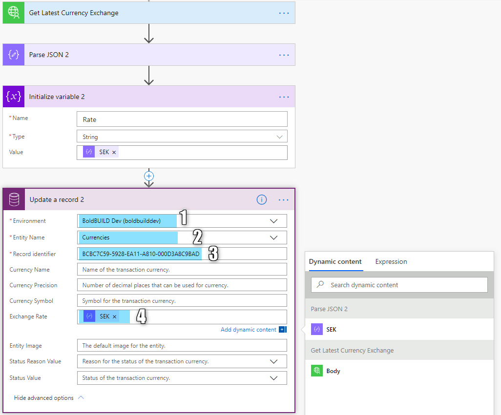 Fetch environment variable values in power automate