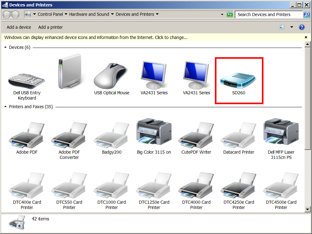 How to resolve driver install problems on a Datacard SD160 printer from