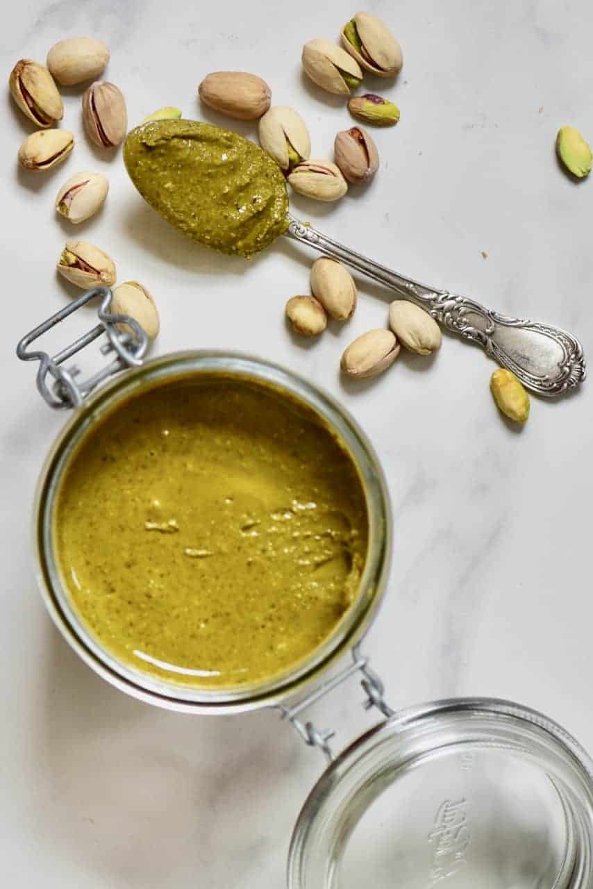 Two Ingredient Simple Homemade Pistachio Butter Alphafoodie