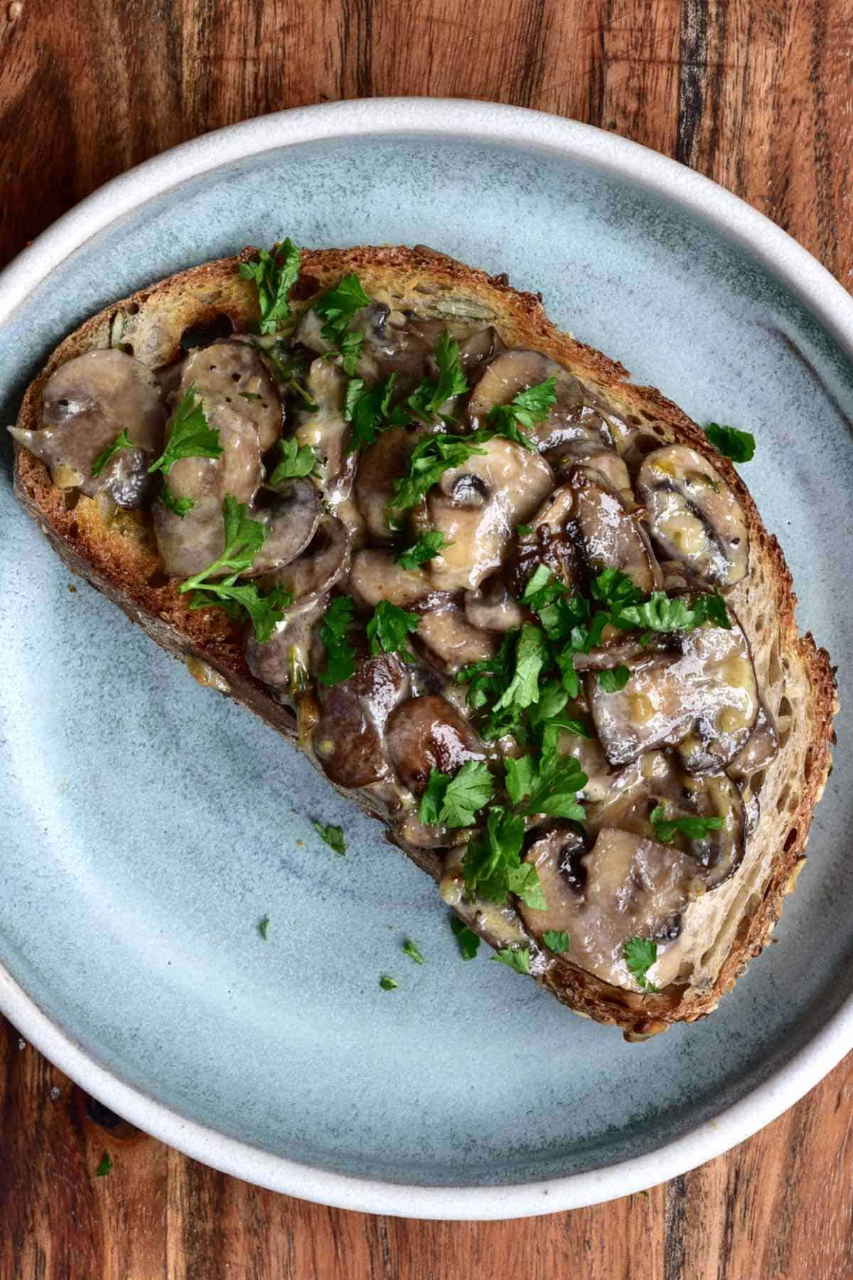 Easy Creamy Mushroom Toast (Vegan Optional) Alphafoodie
