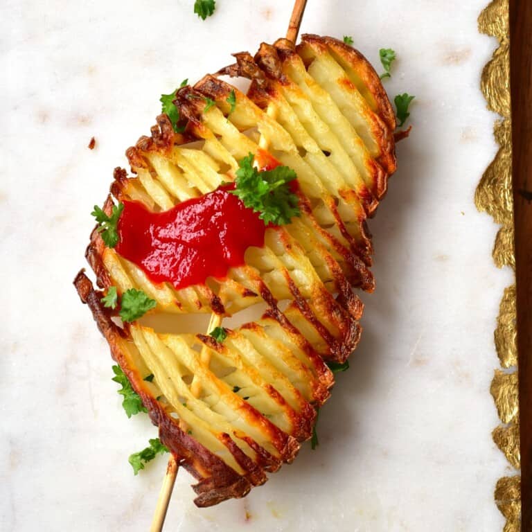 Crispy Accordion Potatoes (On A Stick) Alphafoodie