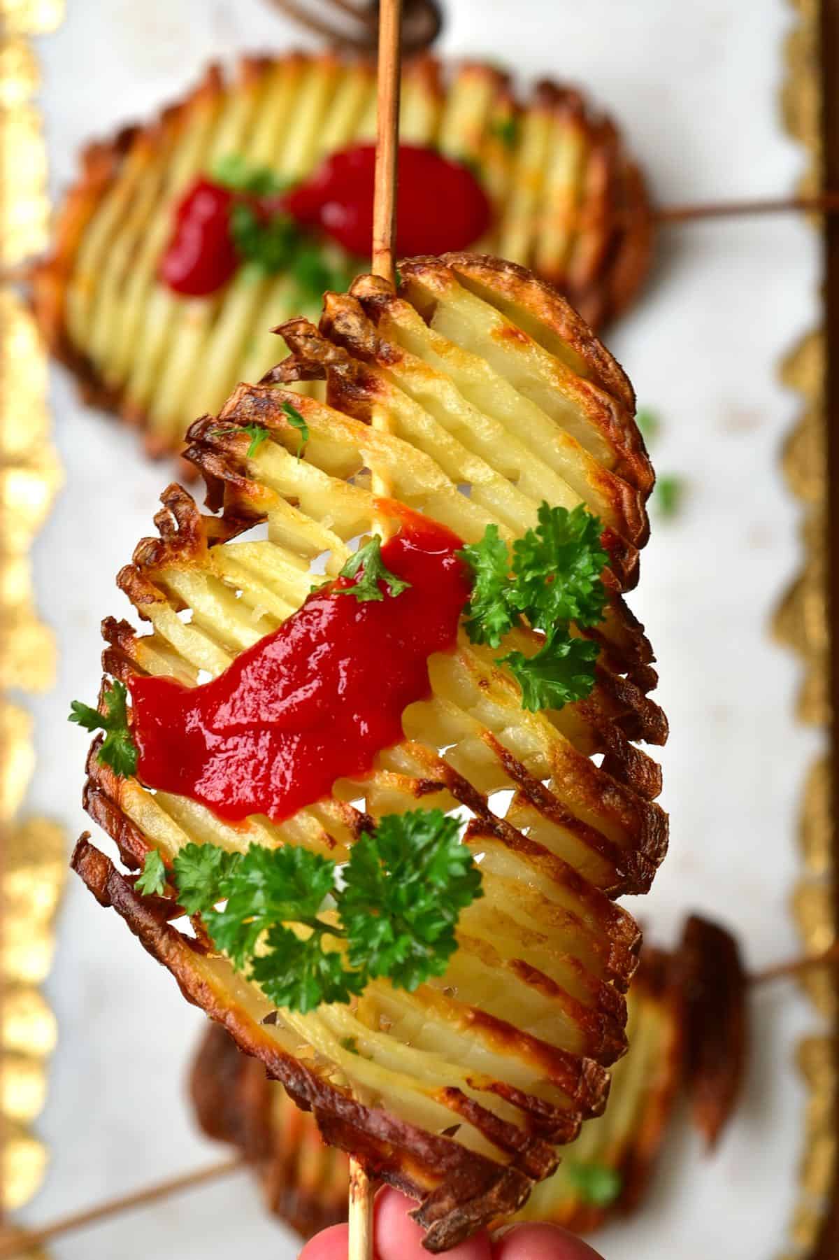 Crispy Accordion Potatoes (On A Stick) Alphafoodie