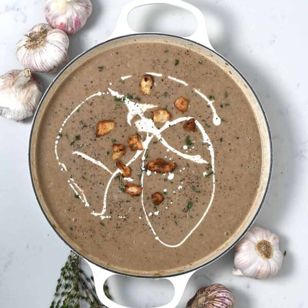 Creamy Roasted Garlic Potato Soup (GF Vegan Optional) Alphafoodie