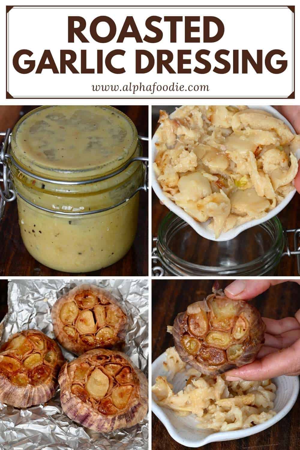 5Ingredient Creamy Roasted Garlic Dressing (Vegan, GF) Alphafoodie