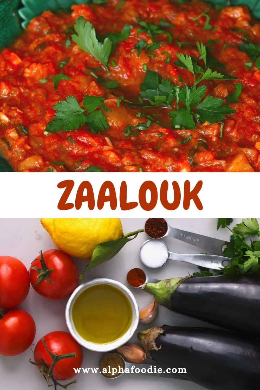 Zaalouk (Eggplant Tomato Dip) Alphafoodie