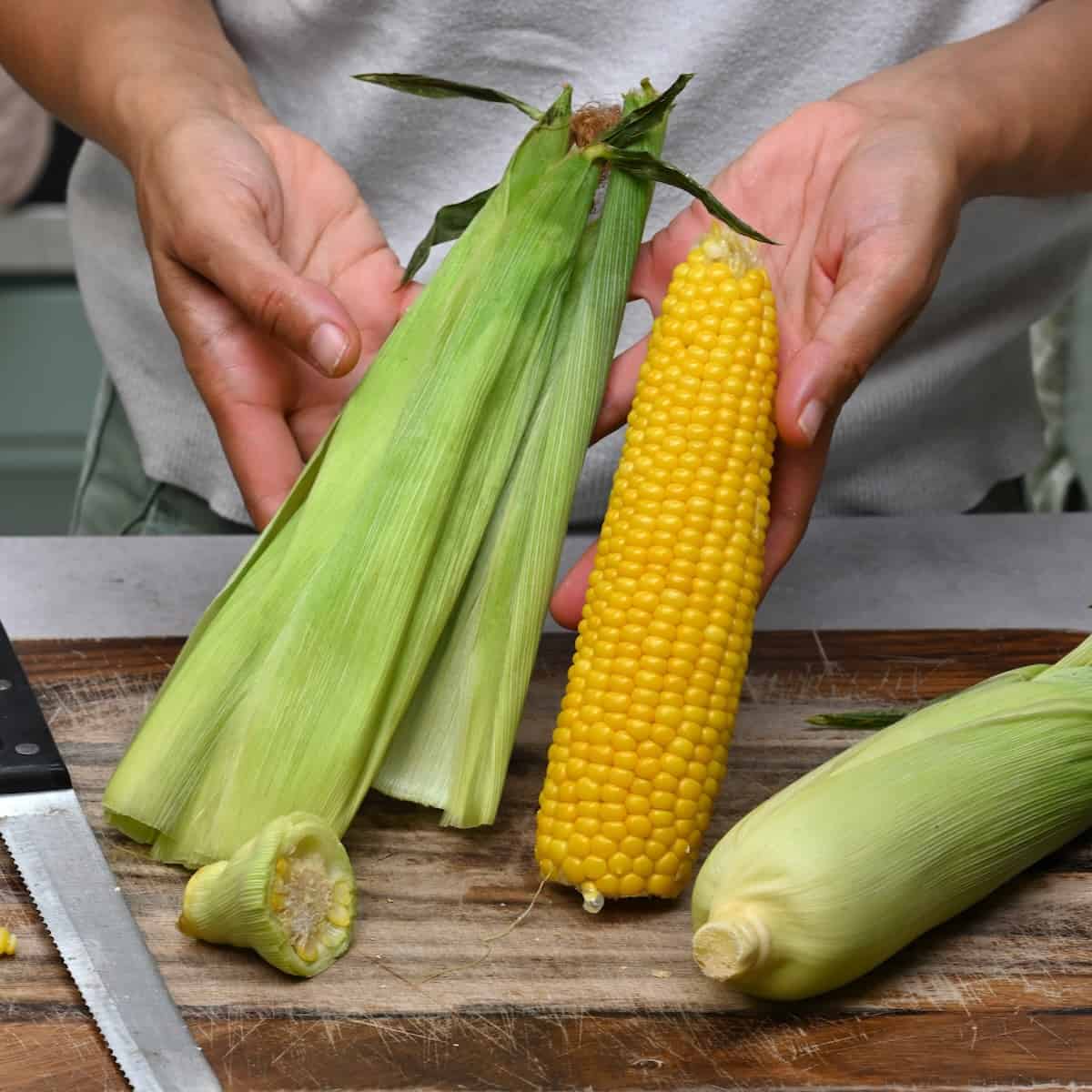 Microwave Corn on the Cob in Husk Recipe Cart
