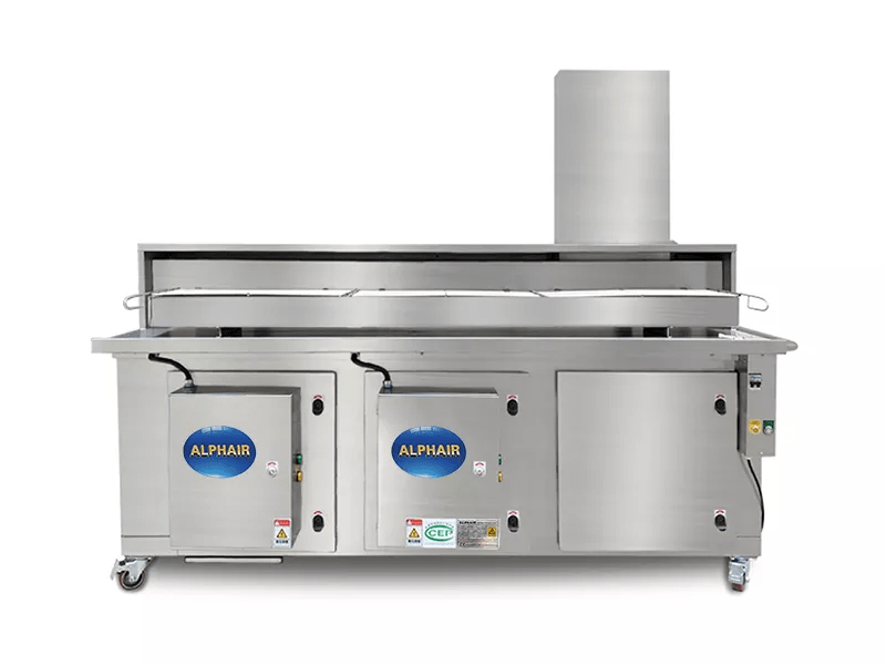 Commercial Barbecue Grill with Smoke Extraction and Electrostatic Filter System ALPHAIR