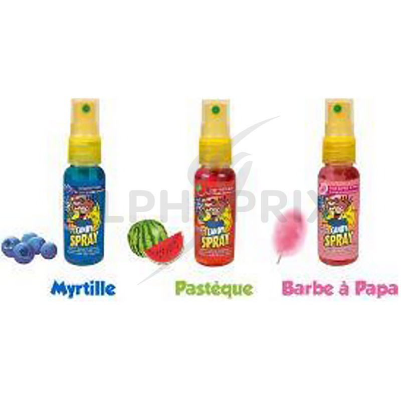 Candy spray 1, fraise, cola et tropical