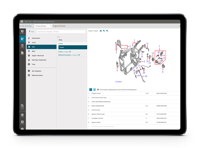 Powersports & Motorcycle Collision Repair Estimate Software