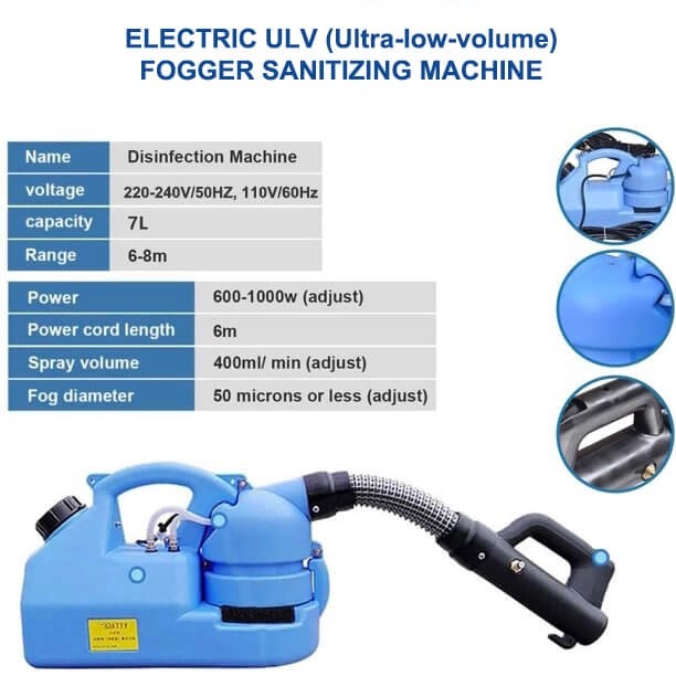 Electric Portable ULV Cold Fogger Machine, ULV Sanitizer Machine Book