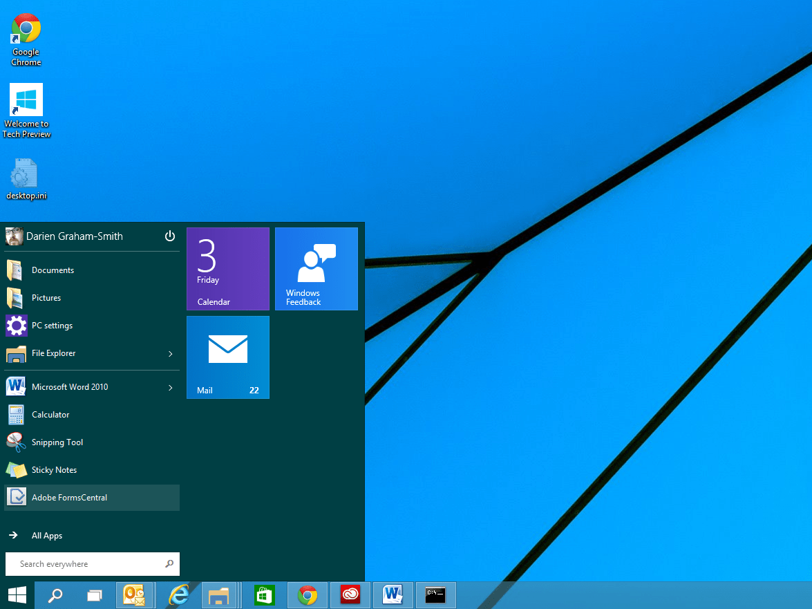 First Look Windows 10 (Technical Preview)