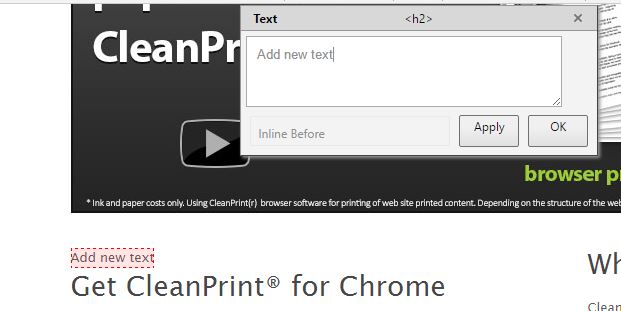 chrome print edit