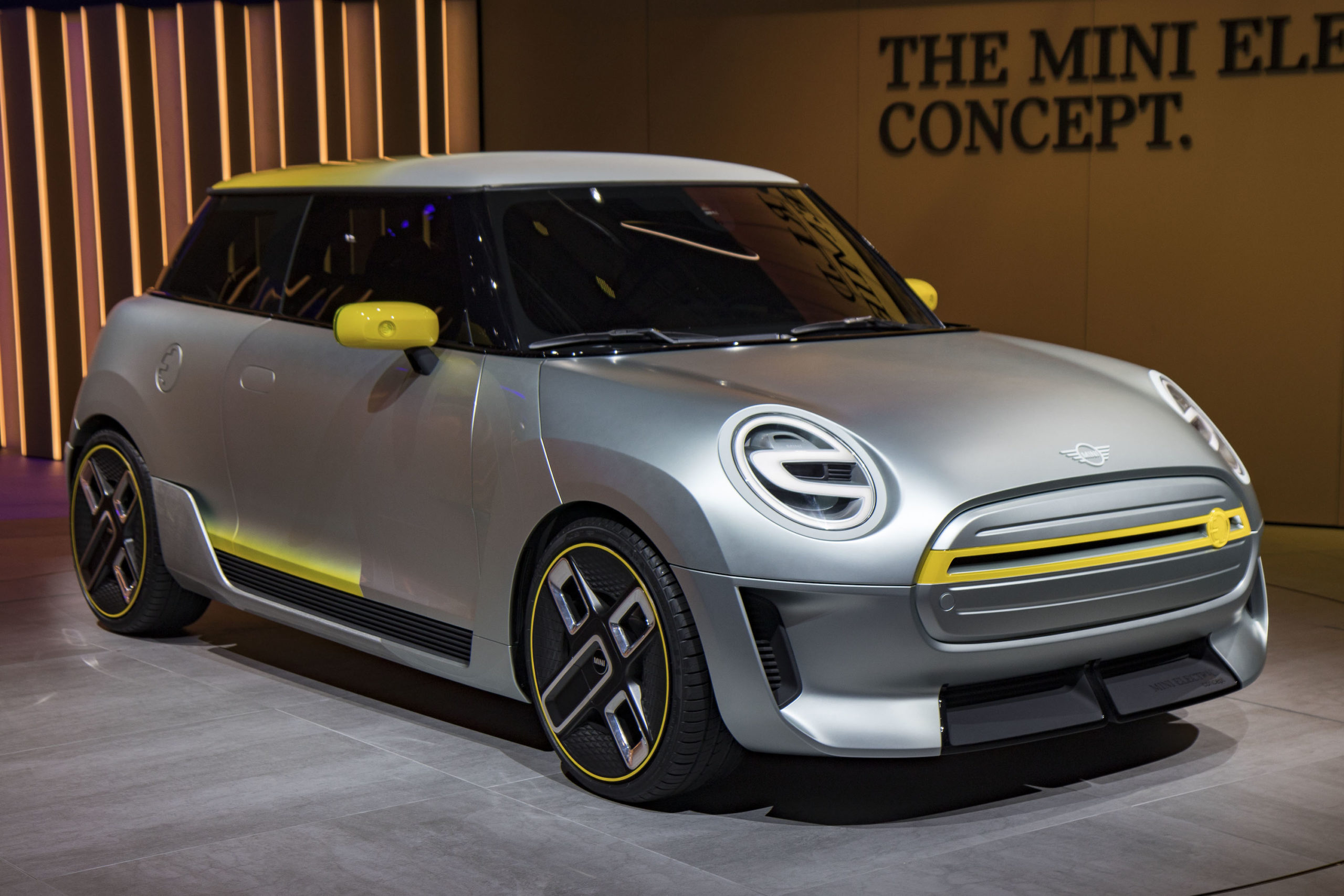 BMW shows off its Mini Electric Concept car at the 2017 Frankfurt Motor