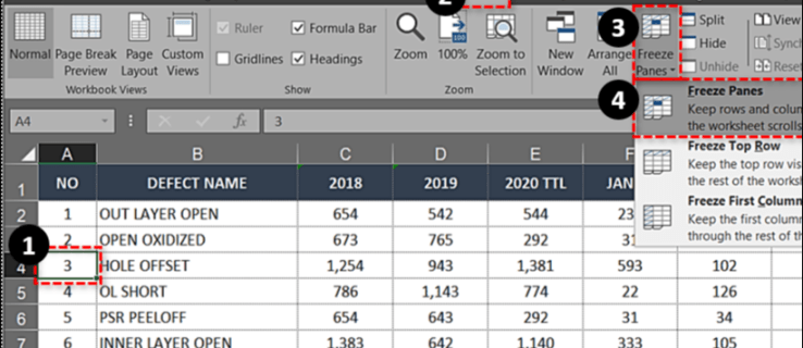 Hur man fryser den översta raden i Excel