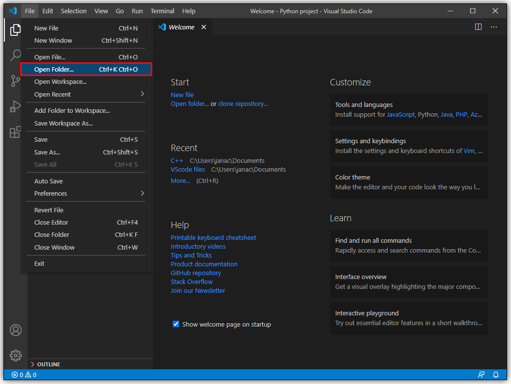 open folder vs code mac open folder vs code mac