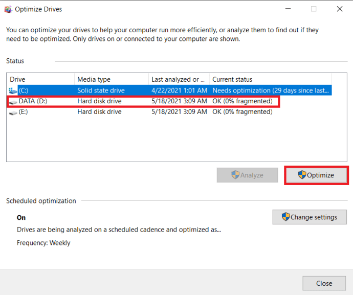Windows defragmenteringsprogram