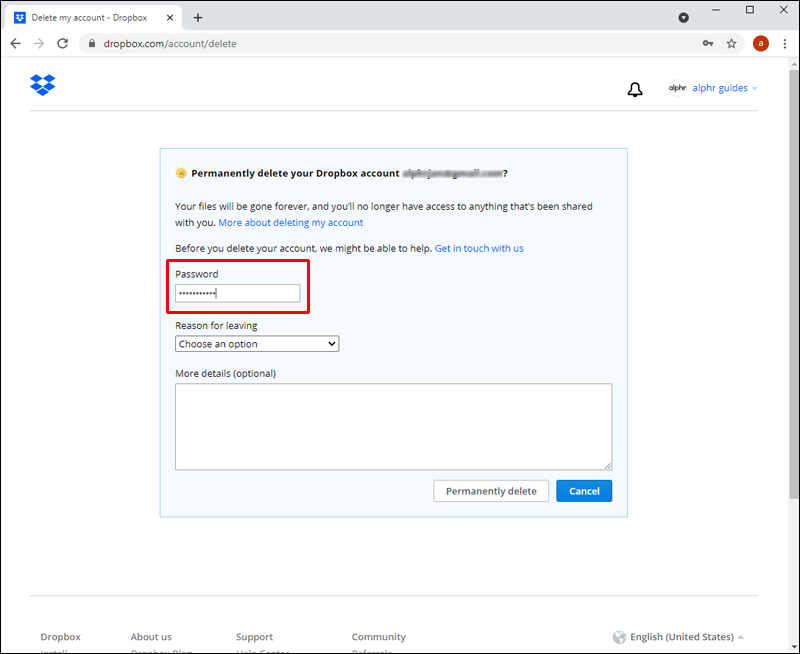 How to delete dropbox from pc boobanner