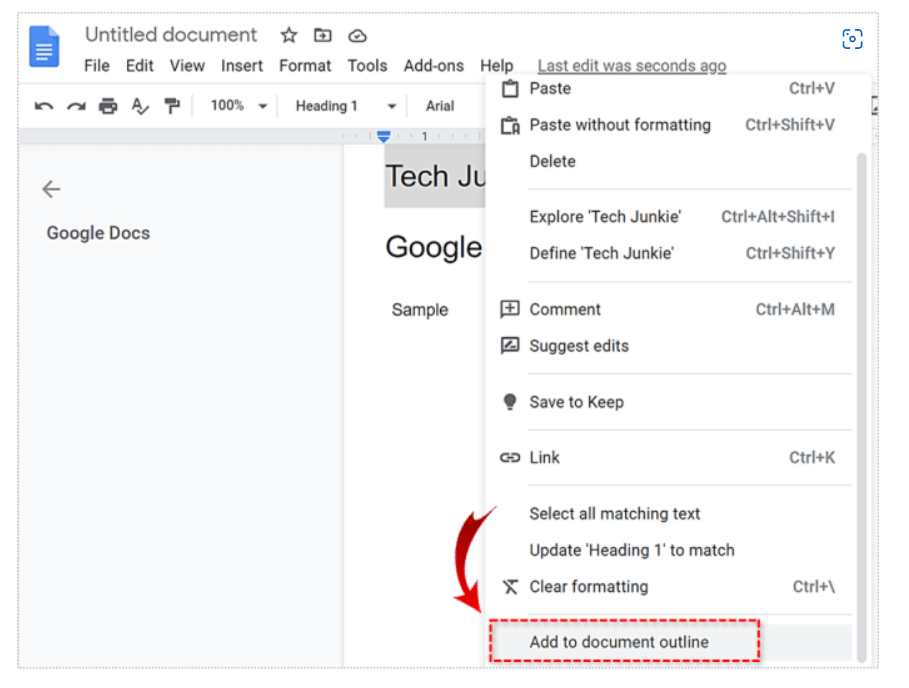 How to Add an Outline in Google Docs