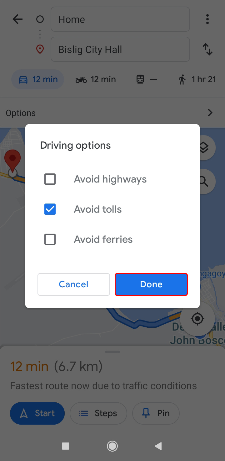Driving Directions No Tolls How To Turn Off Tolls In Google Maps