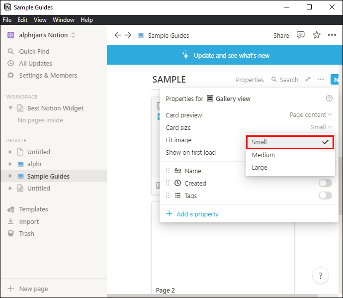 How to Make a Gallery Smaller in Notion
