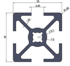 25X25 Aluminium Profile
