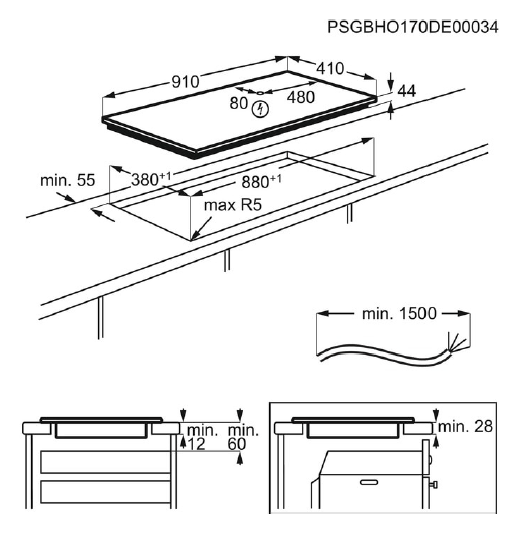 Electrolux Builtin Induction Hob EIT913 Al Salam Kitchen ET
