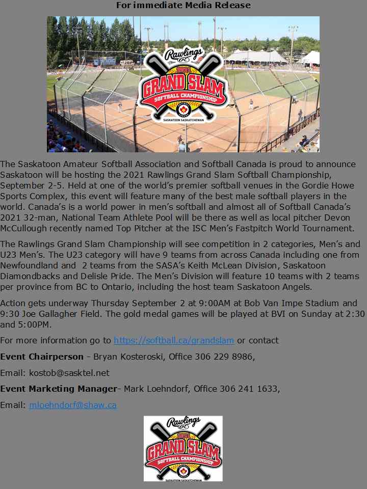 Rawlings Grand Slam Softball Championship Media Release