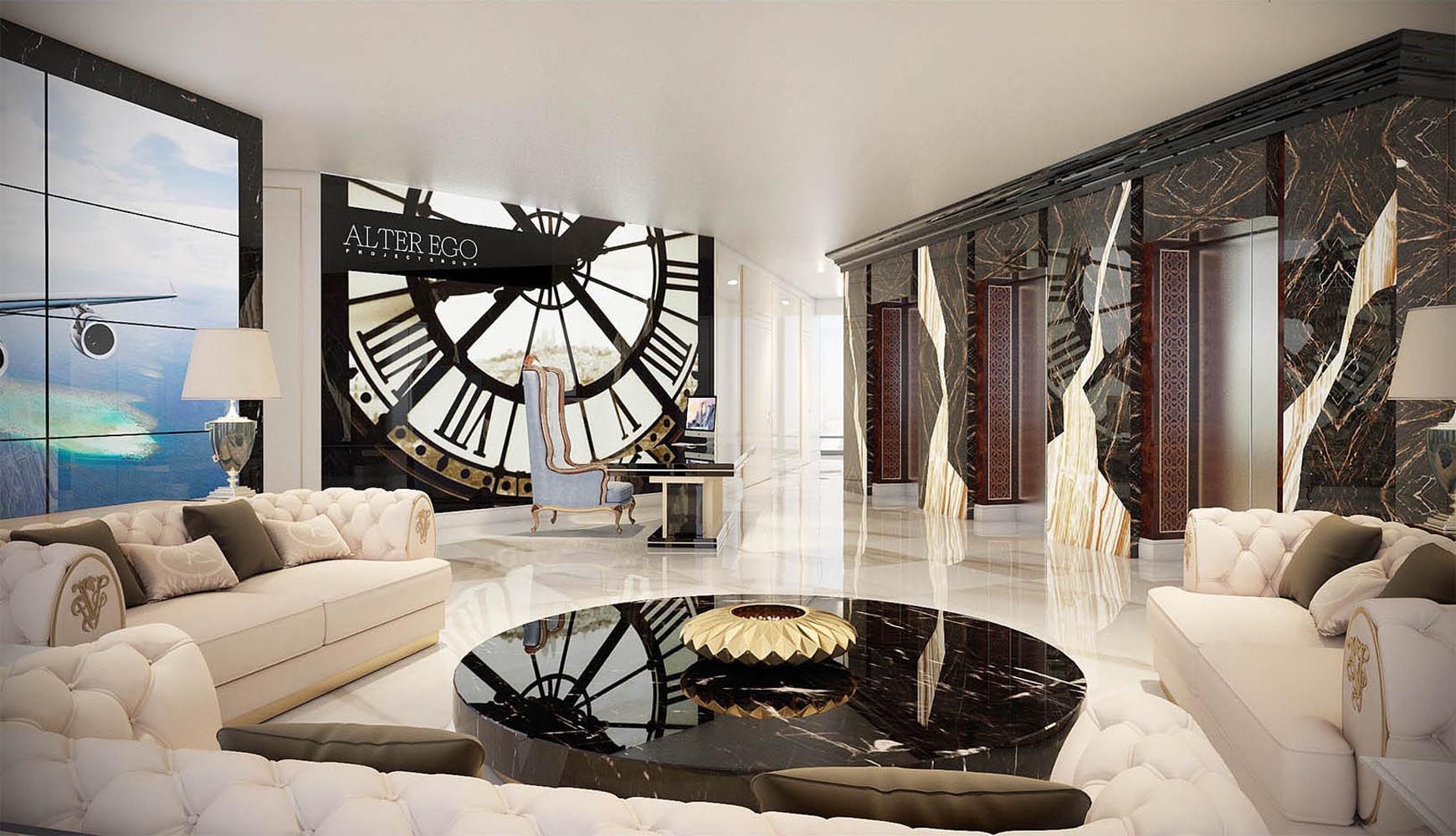 Interior design for the privat office in Burj Khalifa in Dubai, UAE