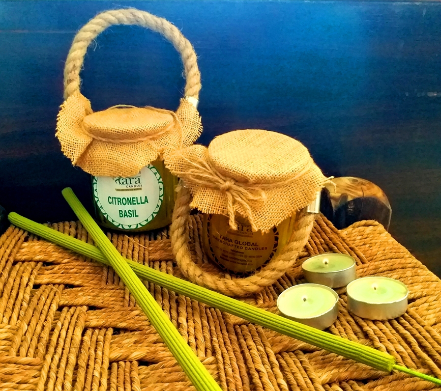 Glass Jar Citronella Basil Scented Candles AlterLyfe