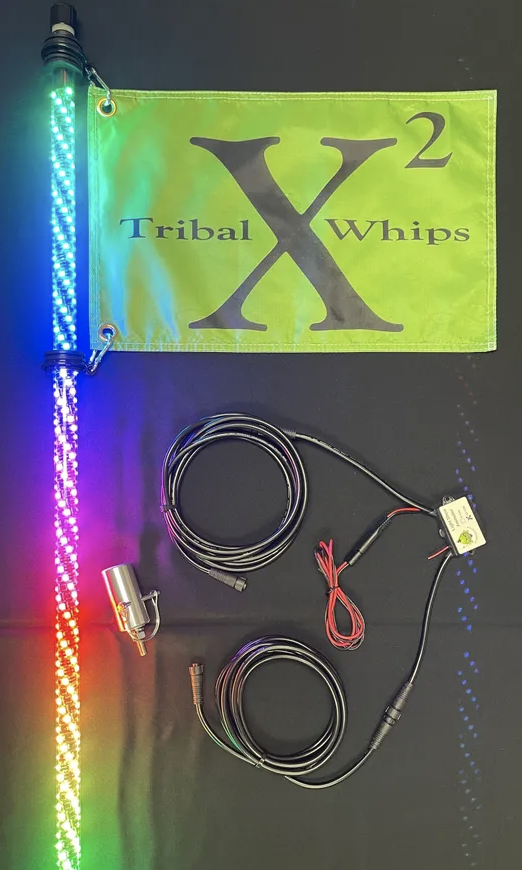 Tribal Whips X2 MultiColor LED Whip KitTRIBALX2