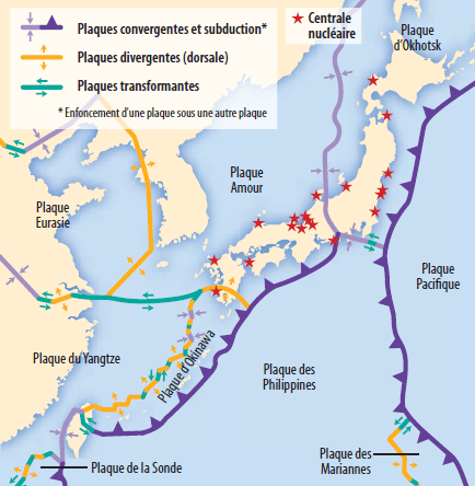 Carte Tectonique Du Japon Et Emplacement Des Centrales Nucleaires Alternatives Economiques