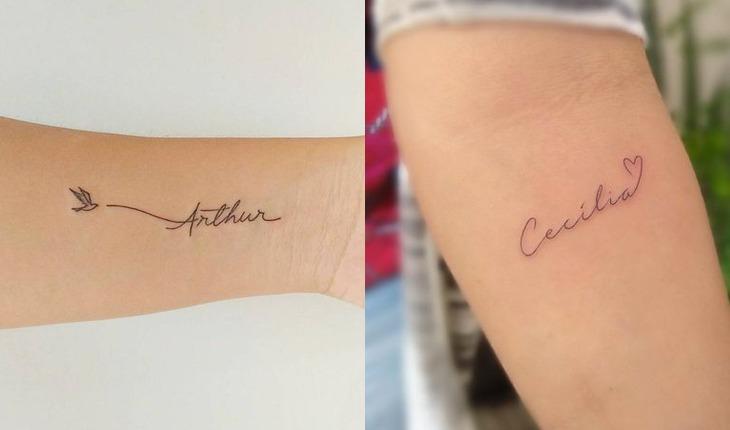 Tatuagem com o nome do filho 18 ideias incríveis para se