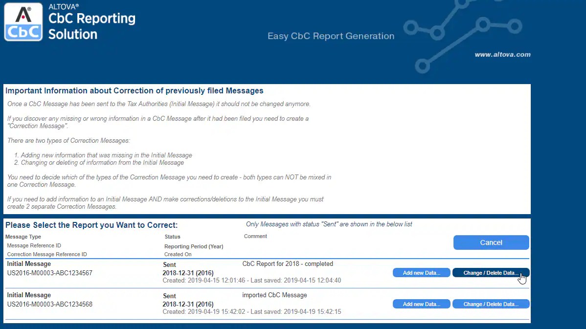 CbC Reporting Solution Altova