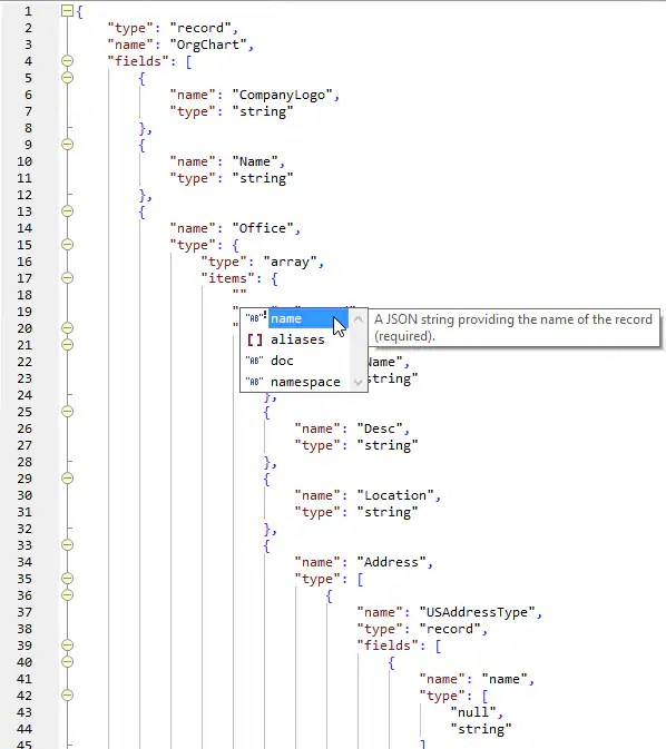 Avro Viewer and Avro Schema Editor Altova