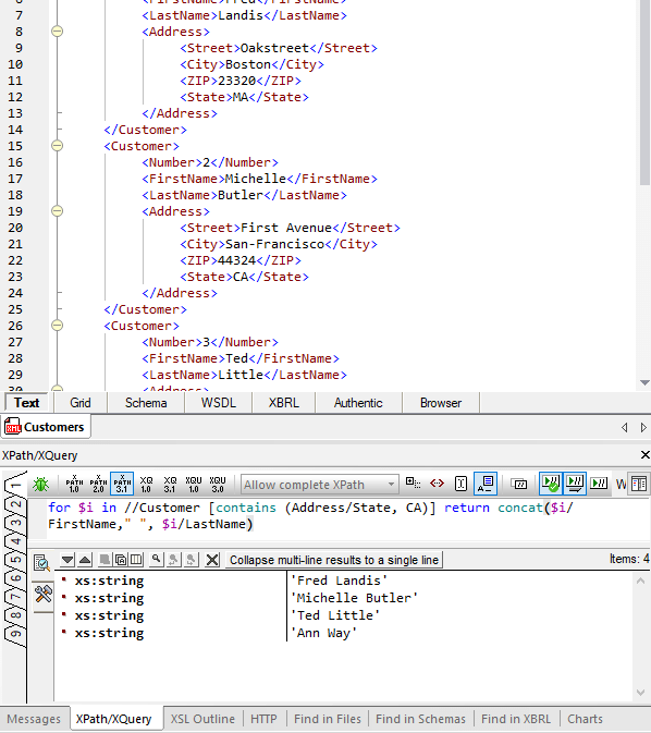 XPath Tester and Editor Altova