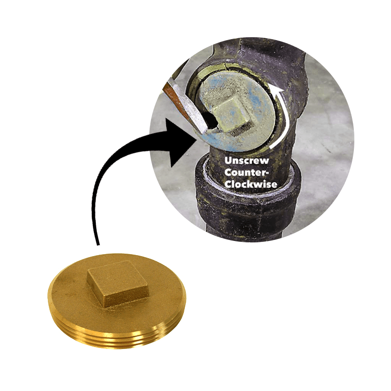 4 inch Brass Cleanout plug With Raised Square Head Aluids