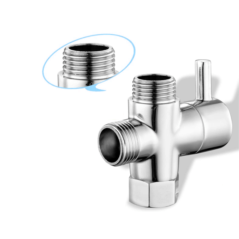 Bidet Sprayer 3 Way T Valve with Shut off Valve Brass Aluids